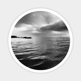 Black and white stormy seascape Magnet